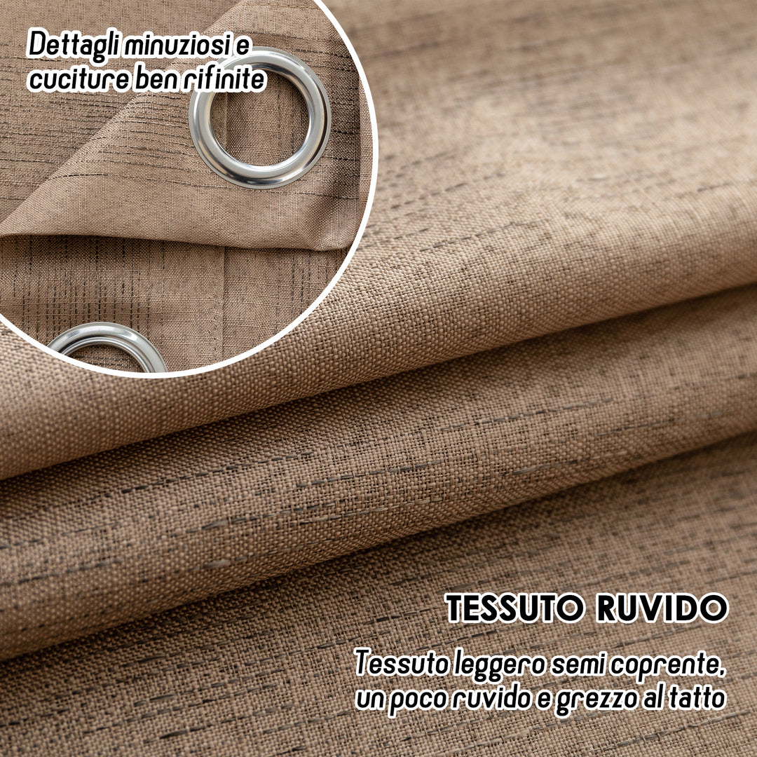 TENDA SEMI COPRENTE MOTIVO A RIGHE 1 PANNELLO 140X285CM MARRONE
