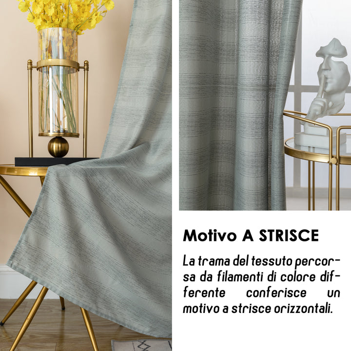 TENDA SEMI COPRENTE MOTIVO A RIGHE 1 PANNELLO 140X285CM GRIGIO