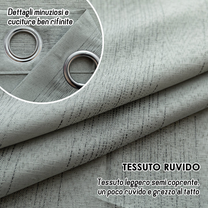 TENDA SEMI COPRENTE MOTIVO A RIGHE 1 PANNELLO 140X285CM GRIGIO