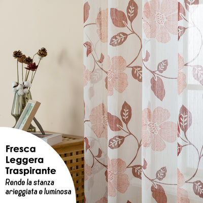 TENDA FILTRANTE FANTASIA CINQUEFOGLIE 140X280CM PORPORA