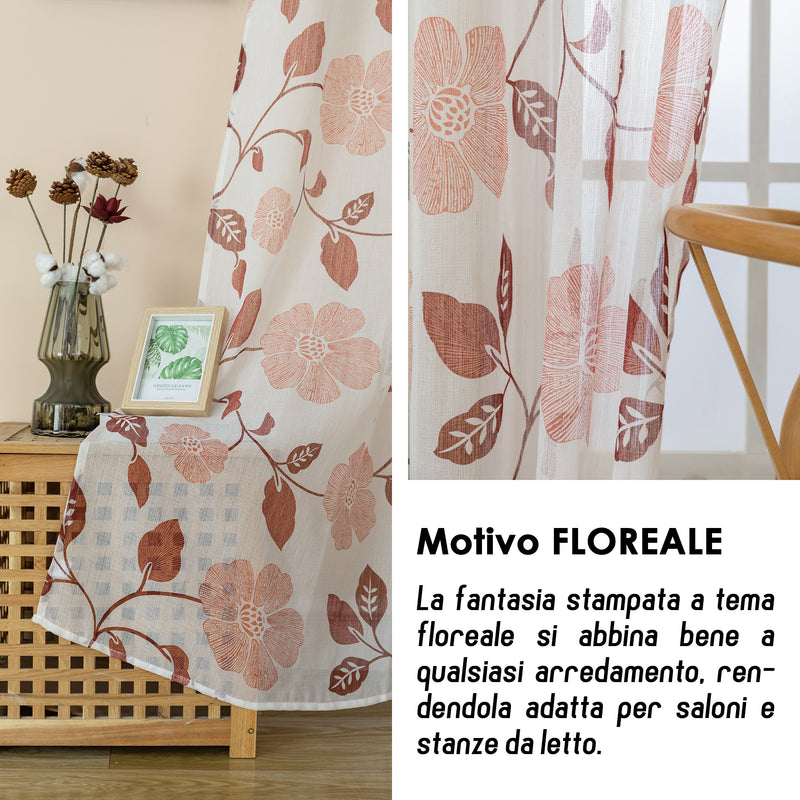 TENDA FILTRANTE FANTASIA CINQUEFOGLIE 140X280CM PORPORA