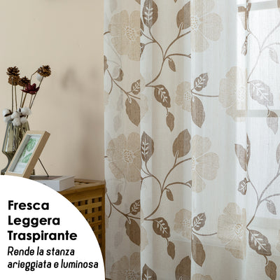 TENDA FILTRANTE FANTASIA CINQUEFOGLIE 140X280CM MARRONE