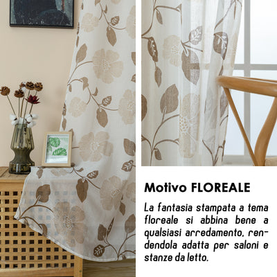 TENDA FILTRANTE FANTASIA CINQUEFOGLIE 140X280CM MARRONE