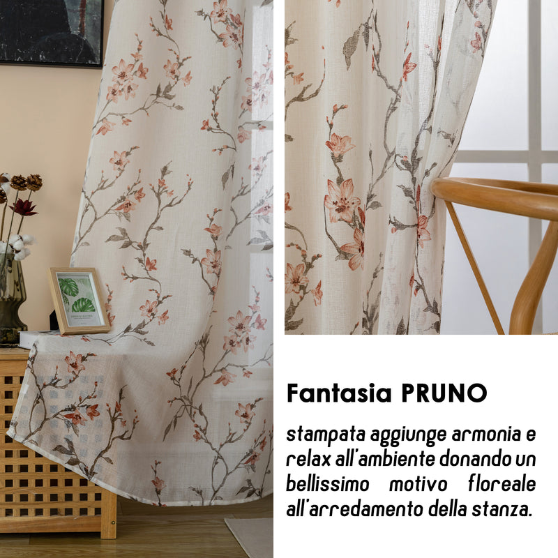 TENDA FILTRANTE FANTASIA PRUNO 140X285CM CREMISI