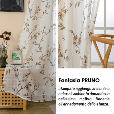 TENDA FILTRANTE FANTASIA PRUNO 140X285CM MARRONE