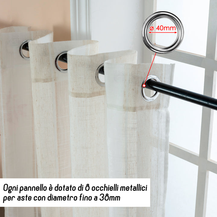 TENDA FILTRANTE IN SIMIL LINO 1 PANNELLO 140X285CM BEIGE