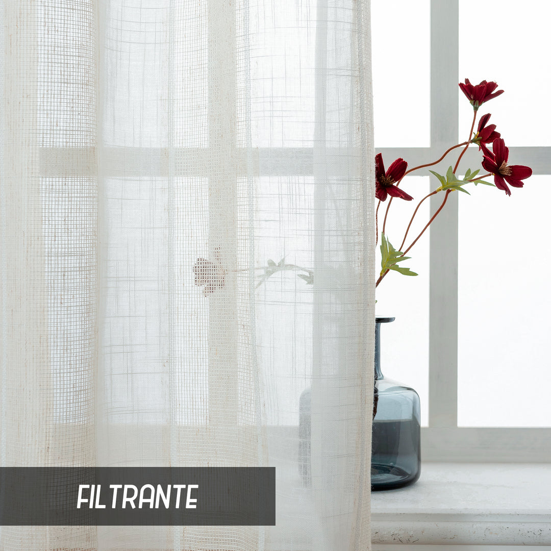TENDA FILTRANTE IN SIMIL LINO 1 PANNELLO 140X285CM BEIGE