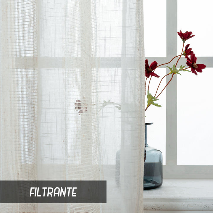 TENDA FILTRANTE IN SIMIL LINO 1 PANNELLO 140X285CM BEIGE