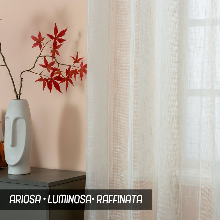 TENDA FILTRANTE IN SIMIL LINO 1 PANNELLO 140X285CM BEIGE