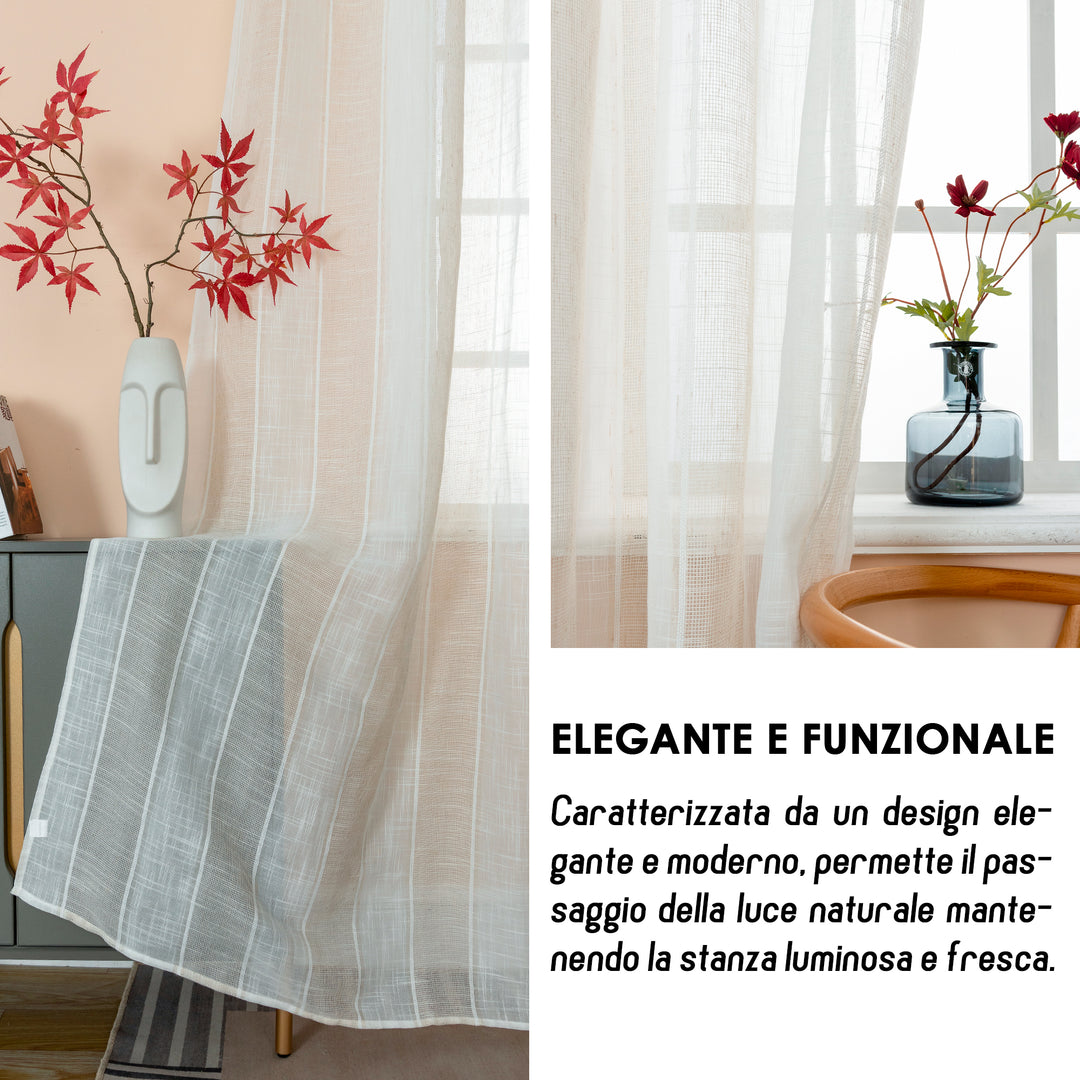 TENDA FILTRANTE IN SIMIL LINO 1 PANNELLO 140X285CM BEIGE