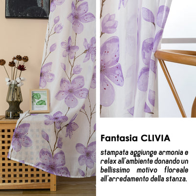 TENDA FILTRANTE FANTASIA CLIVIA 140X285CM LILLA