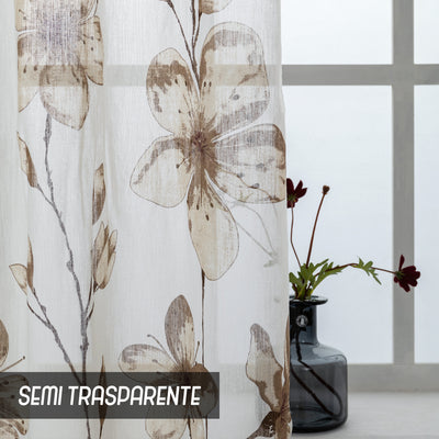 TENDA FILTRANTE FANTASIA CLIVIA 140X285CM MARRONE