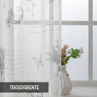 TENDA FILTRANTE EFFETTO LINO FANTASIA NATURA 140X280CM GRIGIO+TORTORA