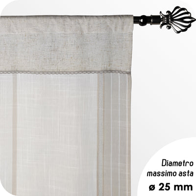 COPPIA TENDE FILTRANTI IN SIMIL LINO 2X60X235CM BEIGE