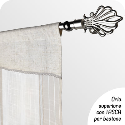 COPPIA TENDE FILTRANTI IN SIMIL LINO 2X60X235CM BEIGE