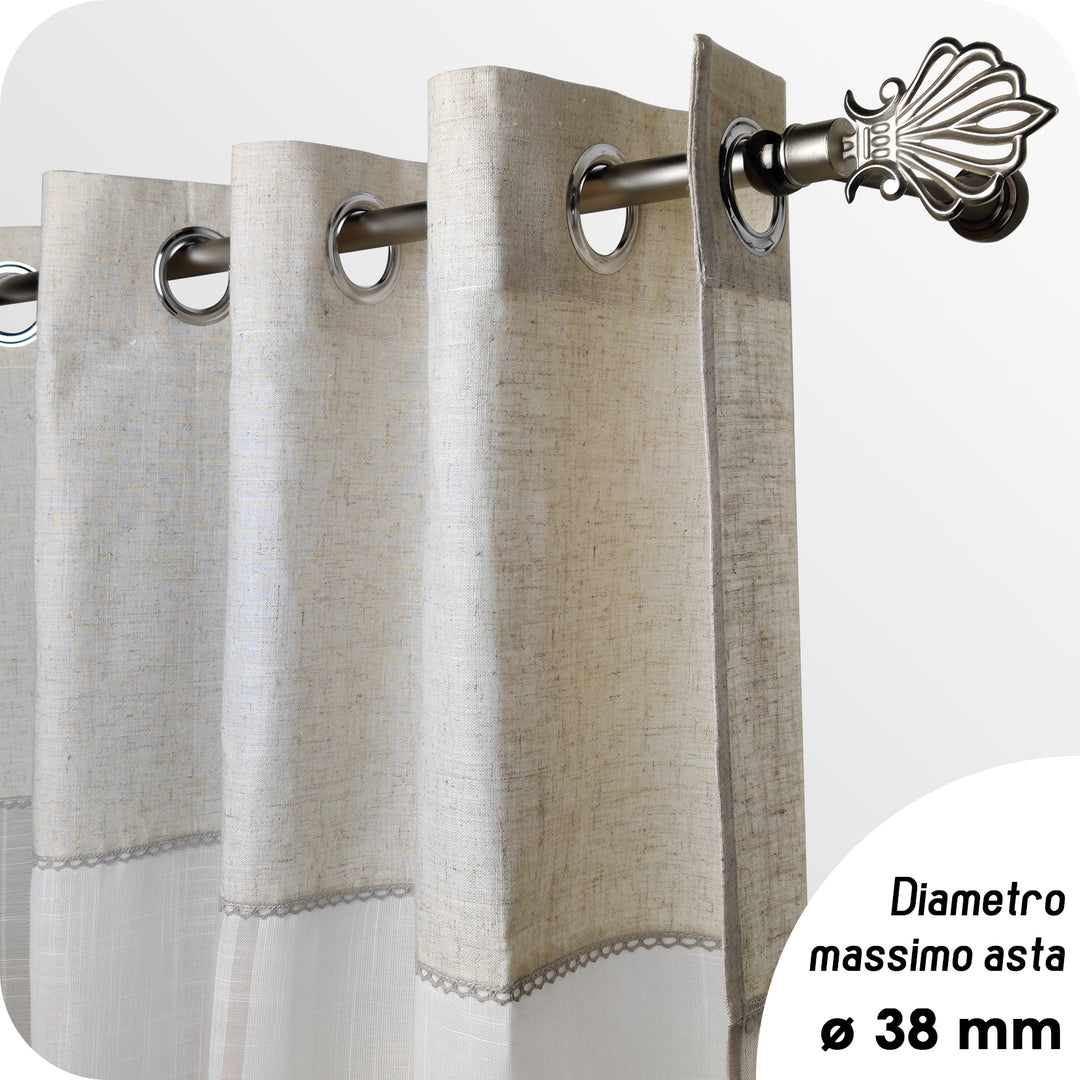TENDA FILTRANTE IN SIMIL LINO 1 PANNELLO 140X275CM BEIGE