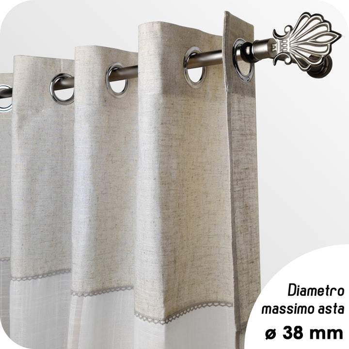 TENDA FILTRANTE IN SIMIL LINO 1 PANNELLO 140X275CM BEIGE