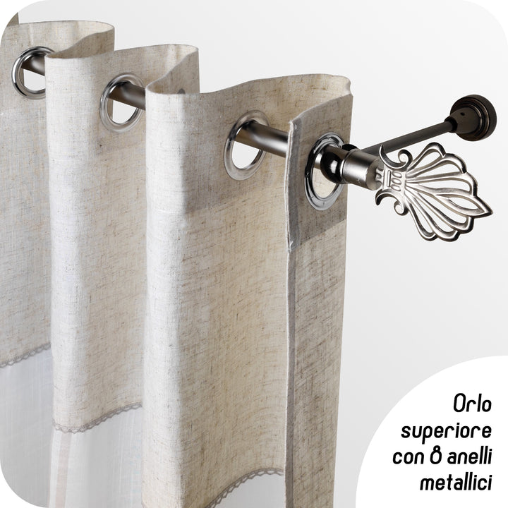 TENDA FILTRANTE IN SIMIL LINO 1 PANNELLO 140X275CM BEIGE