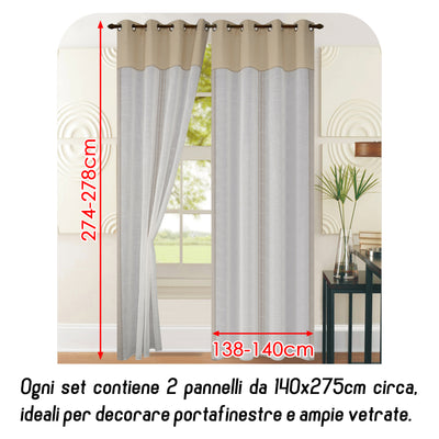 TENDA FILTRANTE IN SIMIL LINO 140X275CM BEIGE