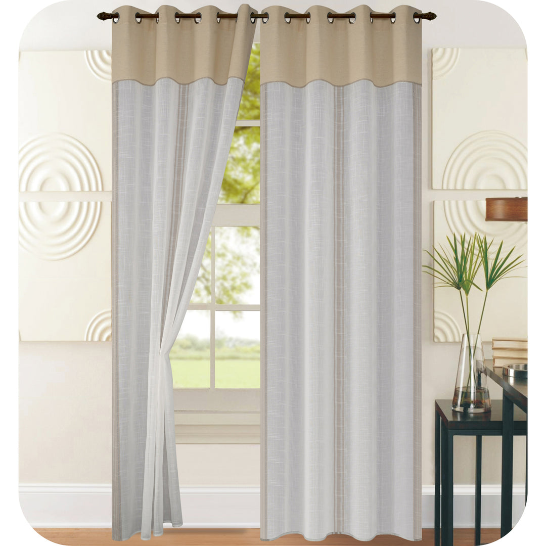 TENDA FILTRANTE IN SIMIL LINO 1 PANNELLO 140X275CM BEIGE