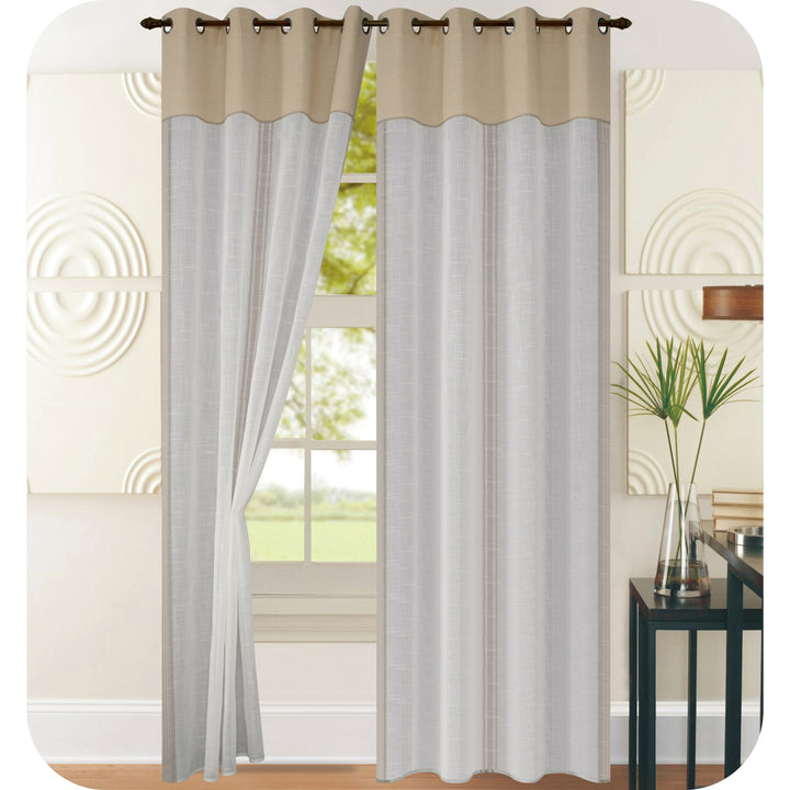 TENDA FILTRANTE IN SIMIL LINO 1 PANNELLO 140X275CM BEIGE