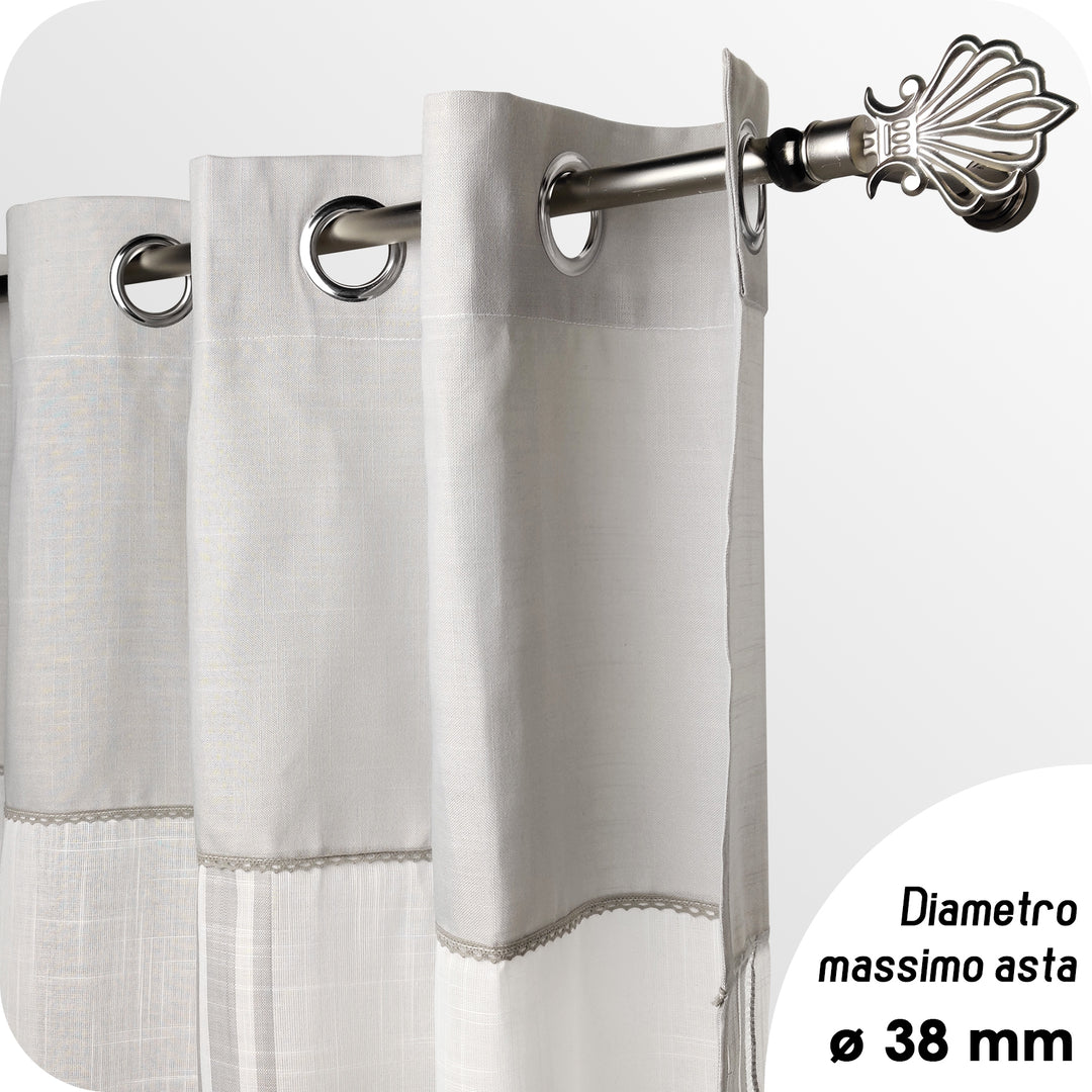 TENDA FILTRANTE IN SIMIL LINO 1 PANNELLO 140X275CM GRIGIO