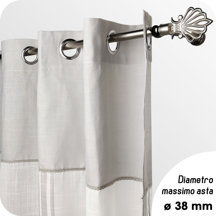 TENDA FILTRANTE IN SIMIL LINO 1 PANNELLO 140X275CM GRIGIO