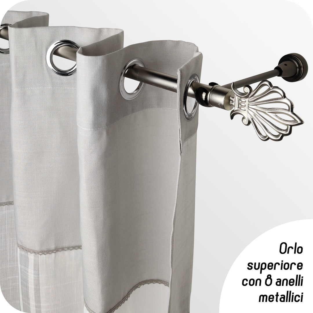 TENDA FILTRANTE IN SIMIL LINO 1 PANNELLO 140X275CM GRIGIO