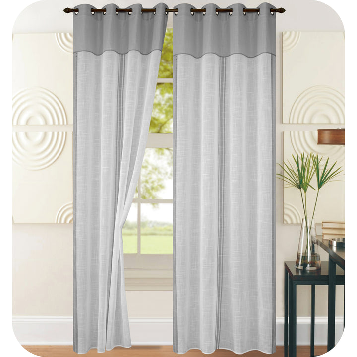 TENDA FILTRANTE IN SIMIL LINO 1 PANNELLO 140X275CM GRIGIO
