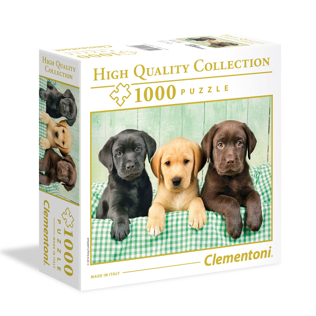 SQUARE BOX PUZZLE HQC 1000 PEZZI THREE LABRADORS