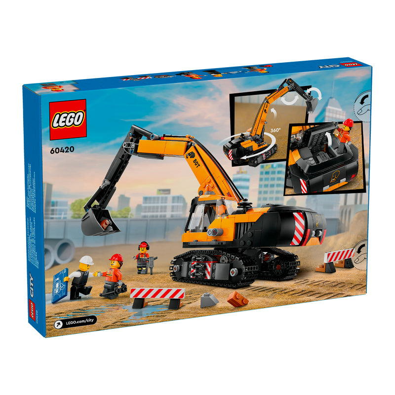 LEGO 60420 CITY ESCAVATORE DA CANTIERE GIALLO