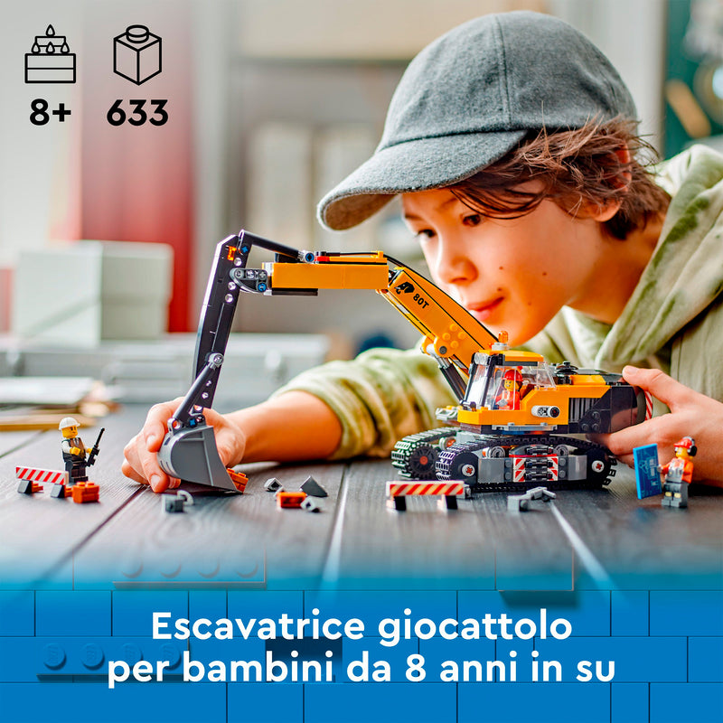 LEGO 60420 CITY ESCAVATORE DA CANTIERE GIALLO