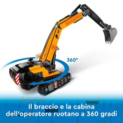 LEGO 60420 CITY ESCAVATORE DA CANTIERE GIALLO