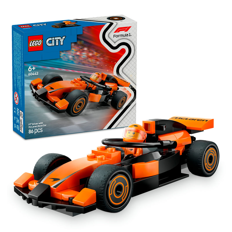 LEGO 60442 CITY PILOTA E MONOPOSTO MCLAREN F1