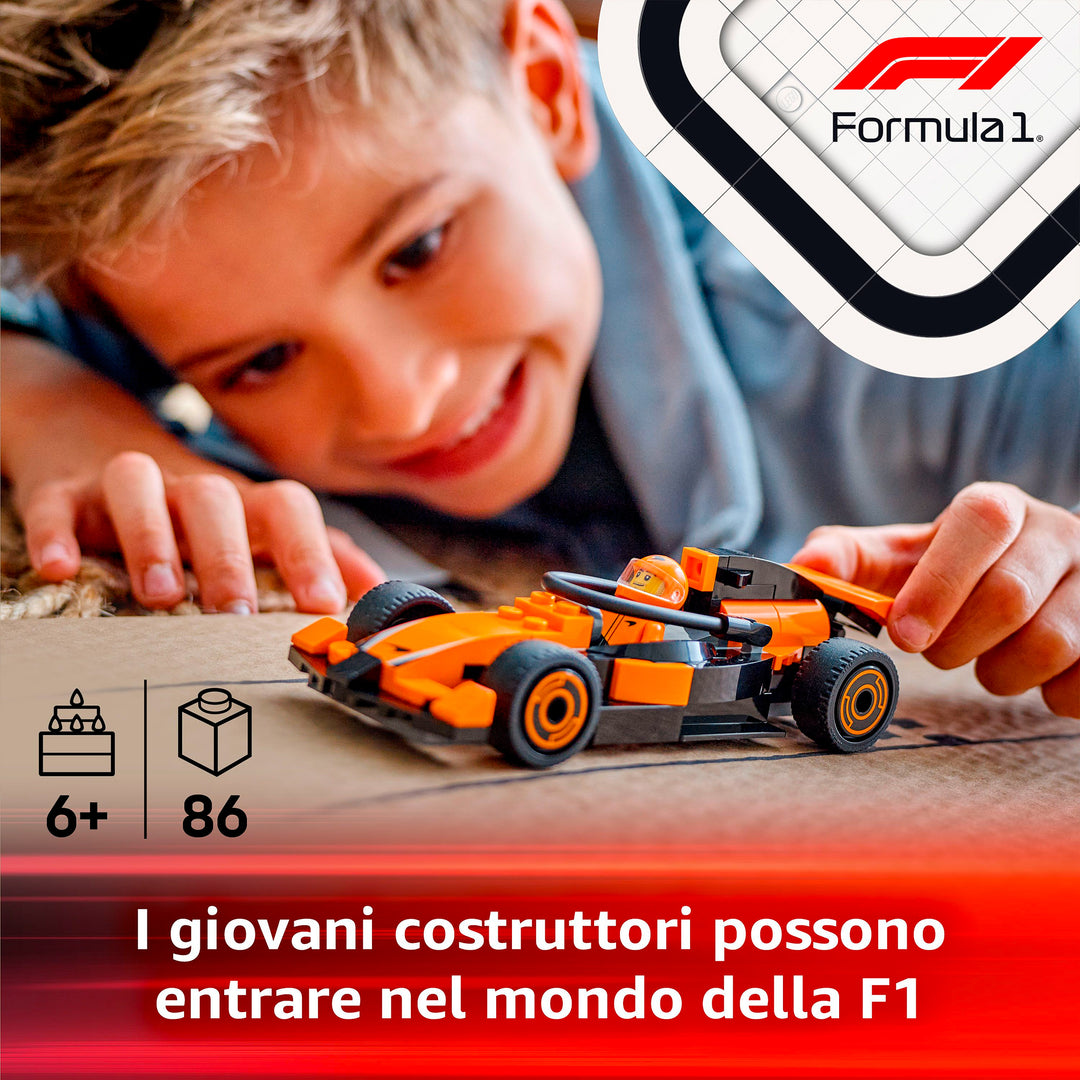 LEGO 60442 PILOTA E MONOPOSTO MCLAREN F1