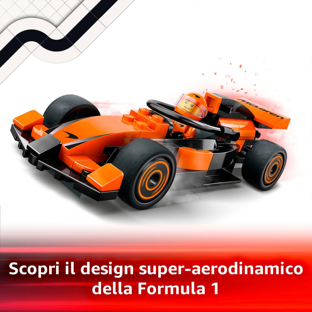 LEGO 60442 PILOTA E MONOPOSTO MCLAREN F1