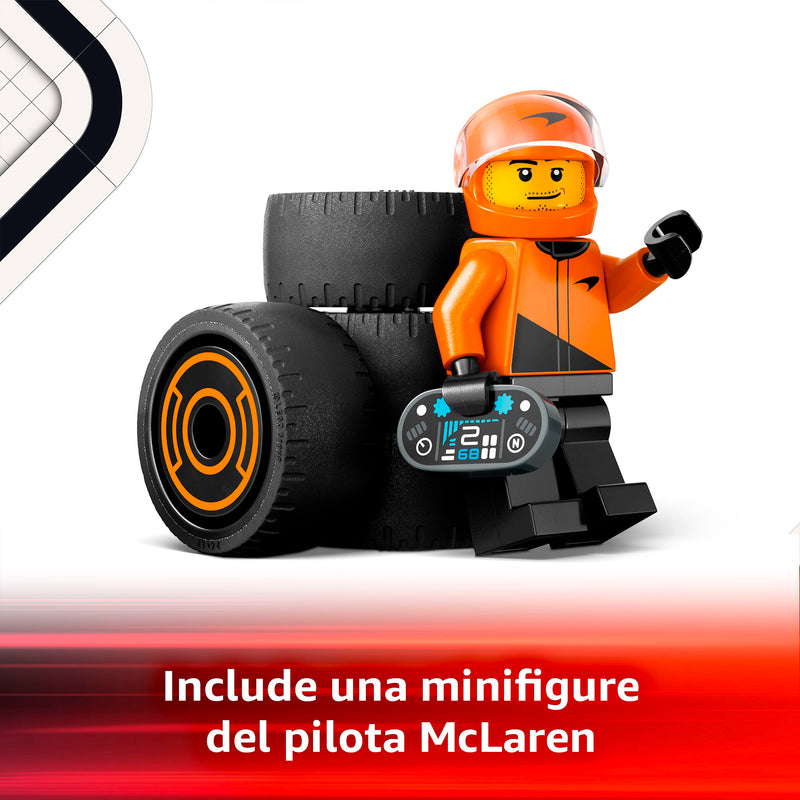 LEGO 60442 CITY PILOTA E MONOPOSTO MCLAREN F1