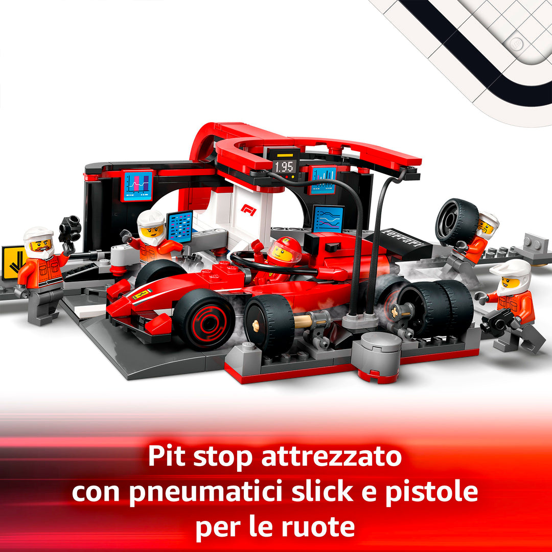 LEGO 60443 PITSTOP E MECCANICI CON MONOPOSTO FERRARI F1