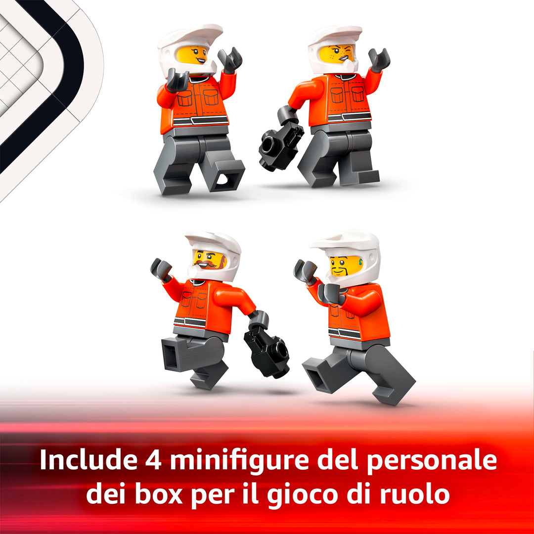 LEGO 60443 PITSTOP E MECCANICI CON MONOPOSTO FERRARI F1