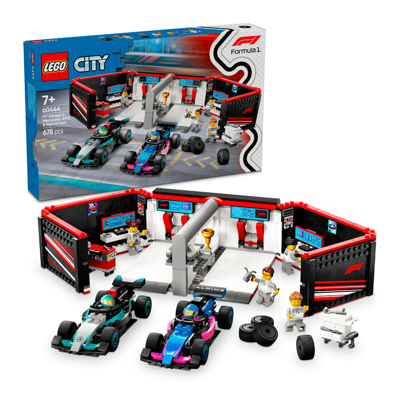 LEGO 60444 CITY GARAGE CON MONOPOSTO MERCEDES-AMG E ALPINE F1