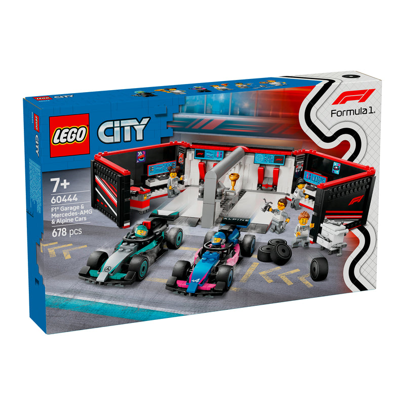 LEGO 60444 CITY GARAGE CON MONOPOSTO MERCEDES-AMG E ALPINE F1