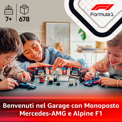 LEGO 60444 CITY GARAGE CON MONOPOSTO MERCEDES-AMG E ALPINE F1