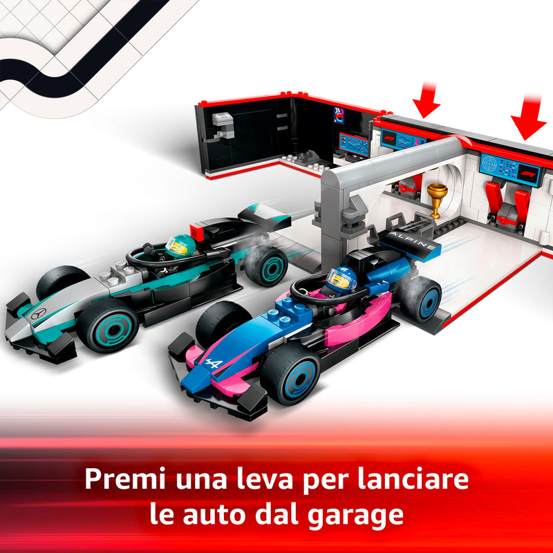 LEGO 60444 CITY GARAGE CON MONOPOSTO MERCEDES-AMG E ALPINE F1