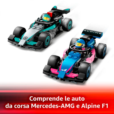 LEGO 60444 CITY GARAGE CON MONOPOSTO MERCEDES-AMG E ALPINE F1