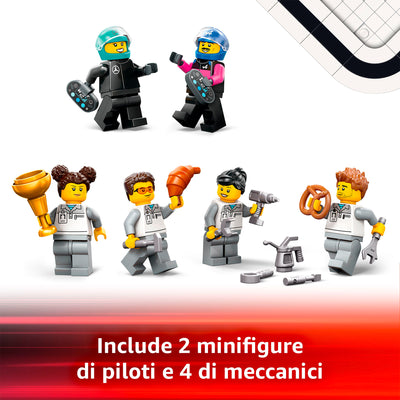 LEGO 60444 CITY GARAGE CON MONOPOSTO MERCEDES-AMG E ALPINE F1