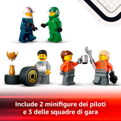 LEGO 60445 AUTOTRASPORTATORE F1 CON MONOPOSTO RB20 e AMR24 F1