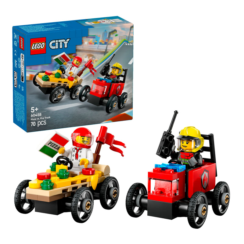 LEGO 60458 CITY PACK VEICOLI DA CORSA: PIZZAIOLO CONTRO POMPIERE