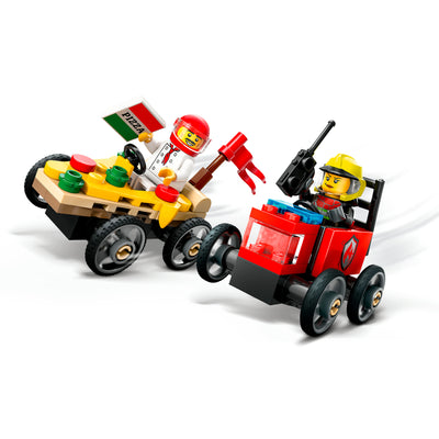 LEGO 60458 CITY PACK VEICOLI DA CORSA: PIZZAIOLO CONTRO POMPIERE