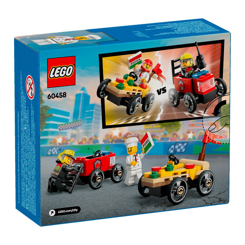 LEGO 60458 CITY PACK VEICOLI DA CORSA: PIZZAIOLO CONTRO POMPIERE