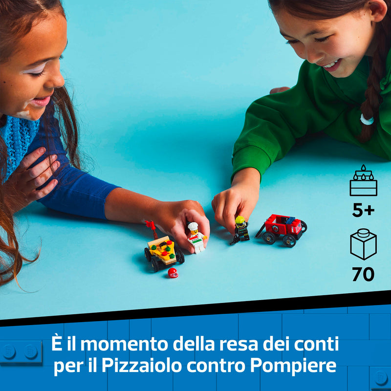 LEGO 60458 CITY PACK VEICOLI DA CORSA: PIZZAIOLO CONTRO POMPIERE